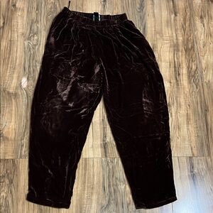 Vintage Eileen Fisher Women’s Velvet Pants Deep Brown Sz 2